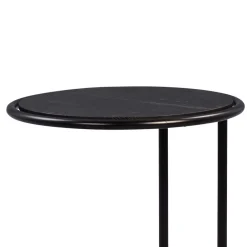 Wohnen Telefontische*Schwarzer Anstelltisch in Rund 45cm - Odyssena