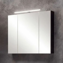 Wohnen Schwarzer Bad-Spiegelschrank 3-türig - Riguna