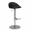 Wohnen Schwarzer Barhocker Rissino mit Edelstahl-Gestell höhenverstellbar