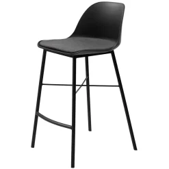 Wohnen Schwarze Möbel|Graue Möbel*Schwarzer Barstuhl mit Schalensitz Kunststoff - Formentera