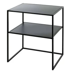 Wohnen Schwarzer Beistelltisch mit Ablageboden - Jack