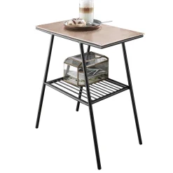 Wohnen Schwarzer Beistelltisch mit Gitterablage - Lionica