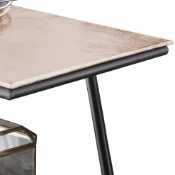 Wohnen Schwarzer Beistelltisch mit Gitterablage - Lionica