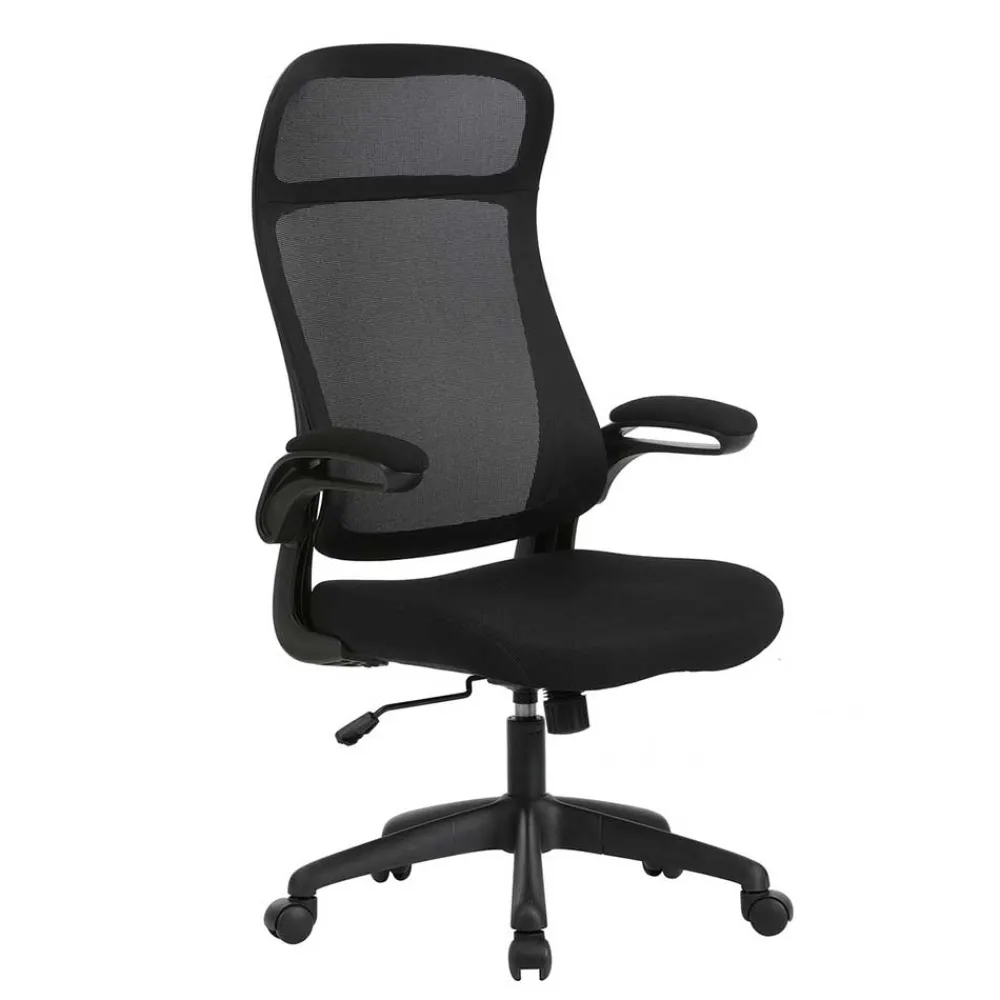 Wohnen Bürostühle*Schwarzer Chefsessel mit Mesh Rücken - Vorianca