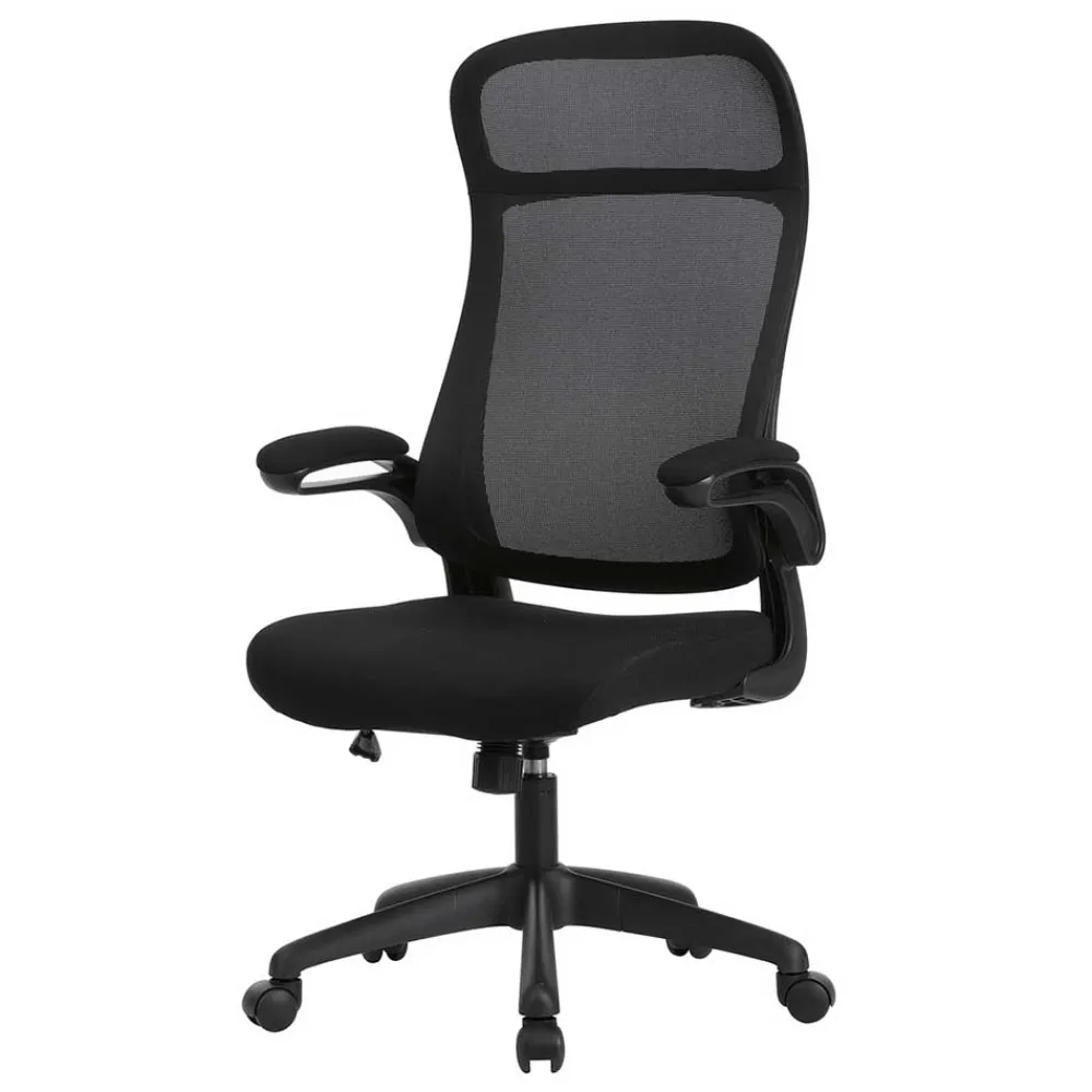 Wohnen Bürostühle*Schwarzer Chefsessel mit Mesh Rücken - Vorianca