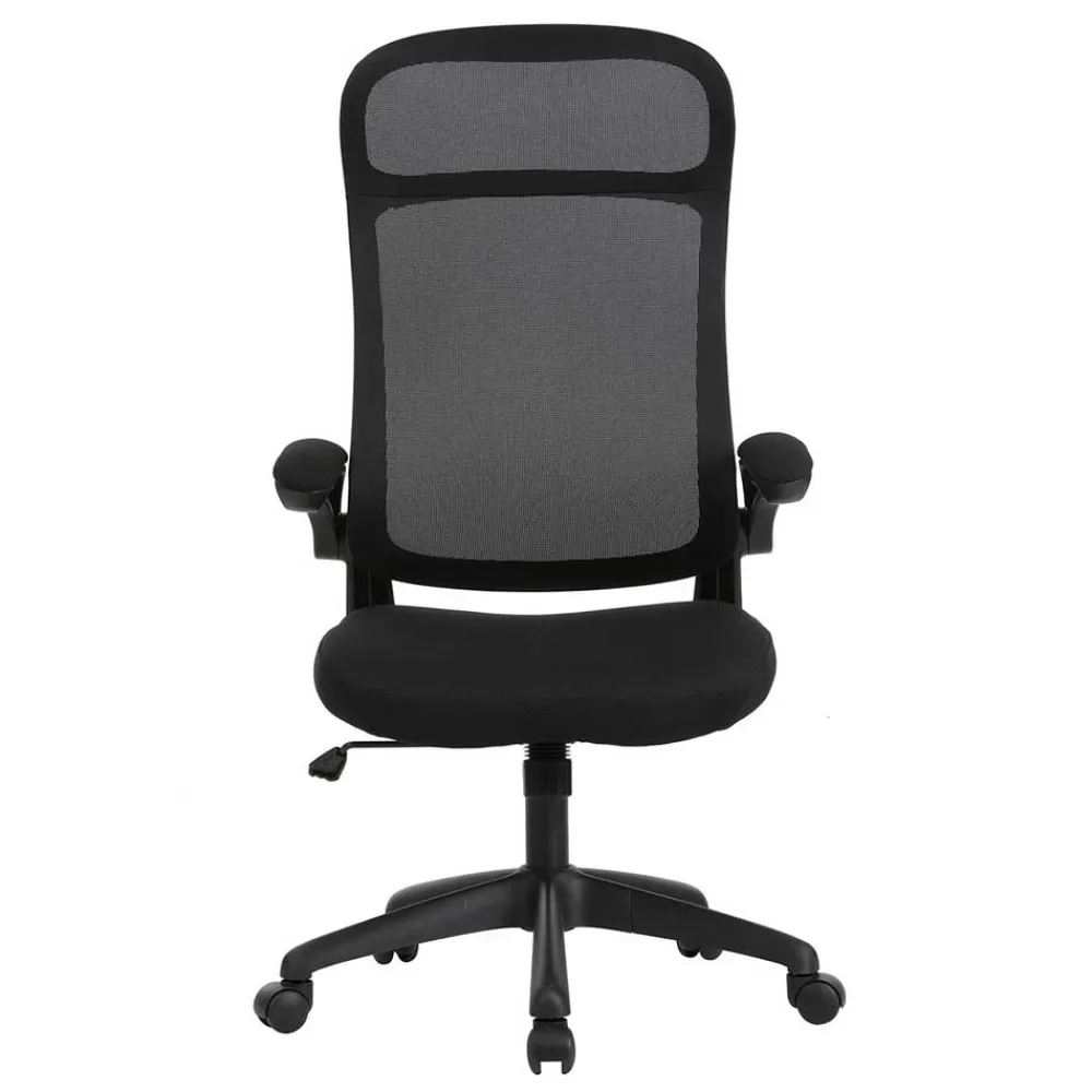 Wohnen Bürostühle*Schwarzer Chefsessel mit Mesh Rücken - Vorianca