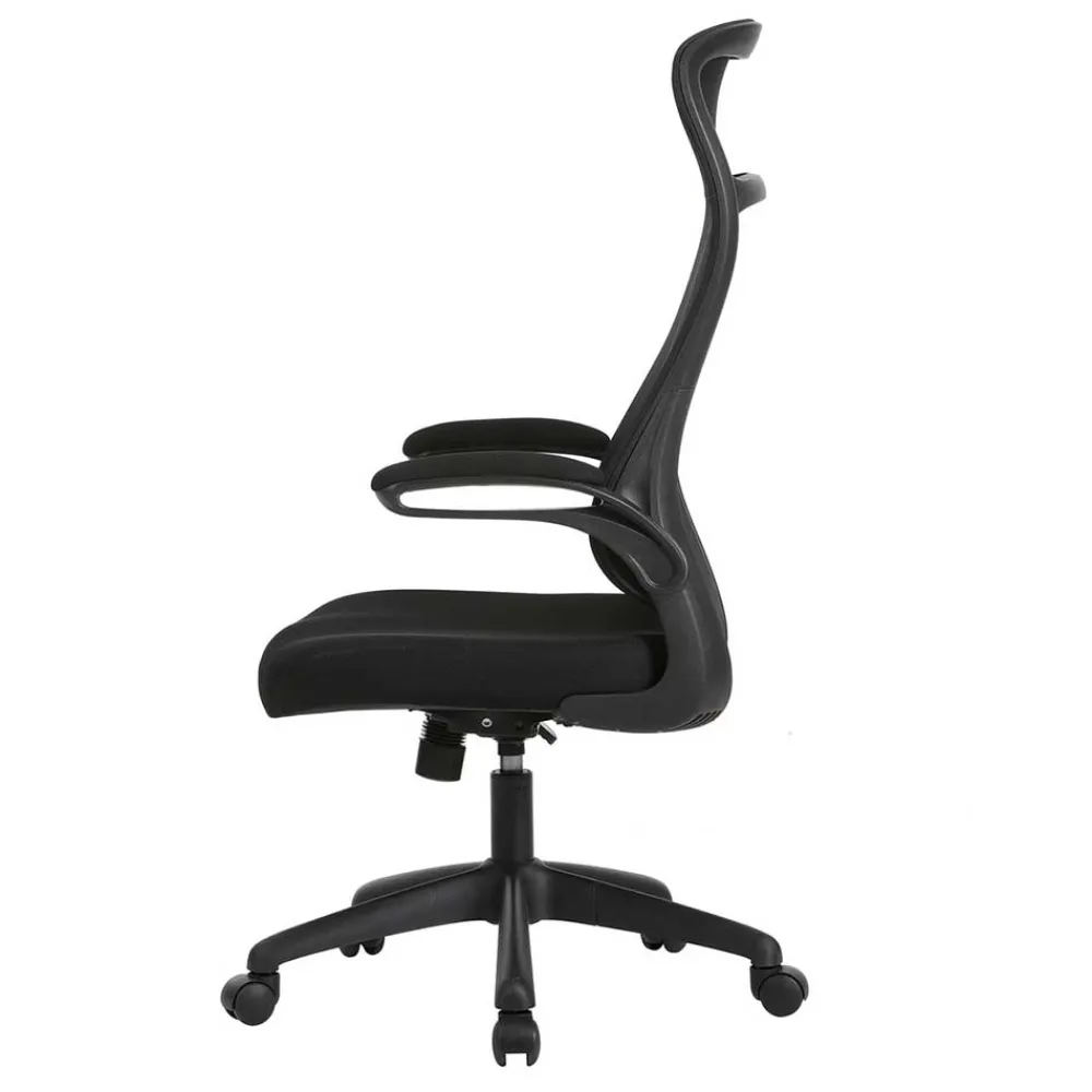 Wohnen Bürostühle*Schwarzer Chefsessel mit Mesh Rücken - Vorianca