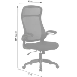 Wohnen Bürostühle*Schwarzer Chefsessel mit Mesh Rücken - Vorianca