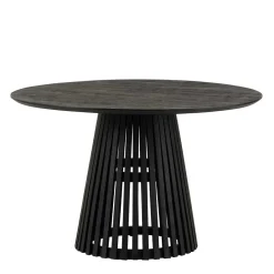 Wohnen Küchentische|Esszimmertische*Schwarzer Design Säulentisch mit Schweizer Kante - Vamaica