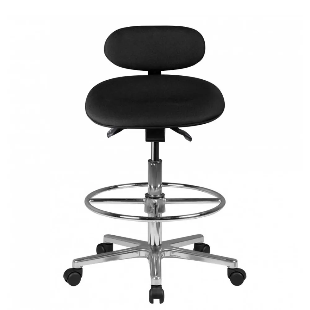 Wohnen Schwarzer Drehhocker mit niedriger Rückenlehne - Zafyra