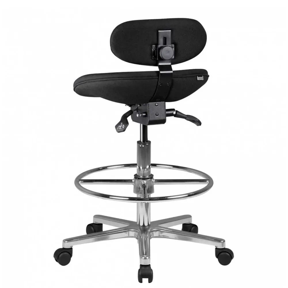 Wohnen Schwarzer Drehhocker mit niedriger Rückenlehne - Zafyra