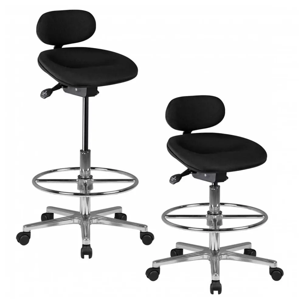 Wohnen Schwarzer Drehhocker mit niedriger Rückenlehne - Zafyra