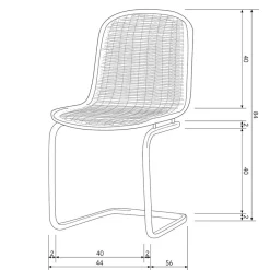 Wohnen Rattanmöbel*Schwarzer Freischwinger aus Kunstrattan - Babette (2er Set)