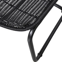 Wohnen Rattanmöbel*Schwarzer Freischwinger aus Kunstrattan - Babette (2er Set)