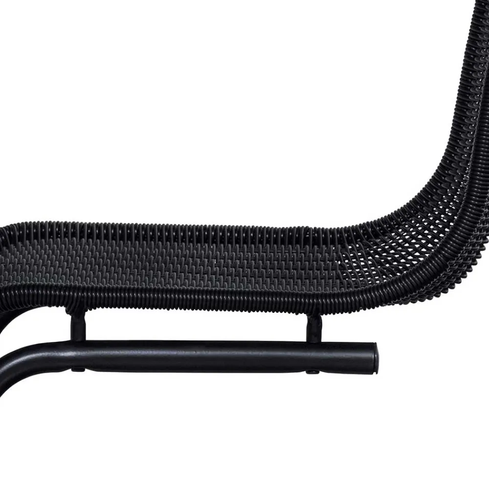 Wohnen Rattanmöbel*Schwarzer Freischwinger aus Kunstrattan - Babette (2er Set)