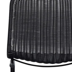 Wohnen Rattanmöbel*Schwarzer Freischwinger aus Kunstrattan - Babette (2er Set)