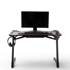 Wohnen Schwarzer Gamer PC Tisch mit LED Beleuchtung - Frogs