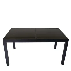Wohnen Schwarzer Gartentisch aus Aluminium & Glas - Chiano