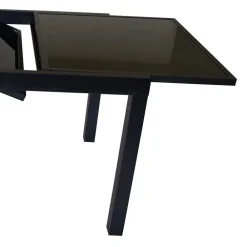 Wohnen Schwarzer Gartentisch aus Aluminium & Glas - Chiano