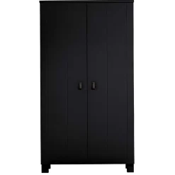 Wohnen Schwarzer Kleiderschrank aus Massivholz - Florida