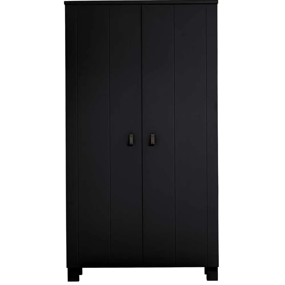 Wohnen Schwarzer Kleiderschrank aus Massivholz - Florida