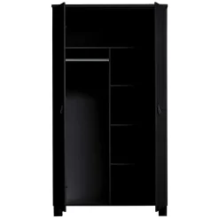 Wohnen Schwarzer Kleiderschrank aus Massivholz - Florida