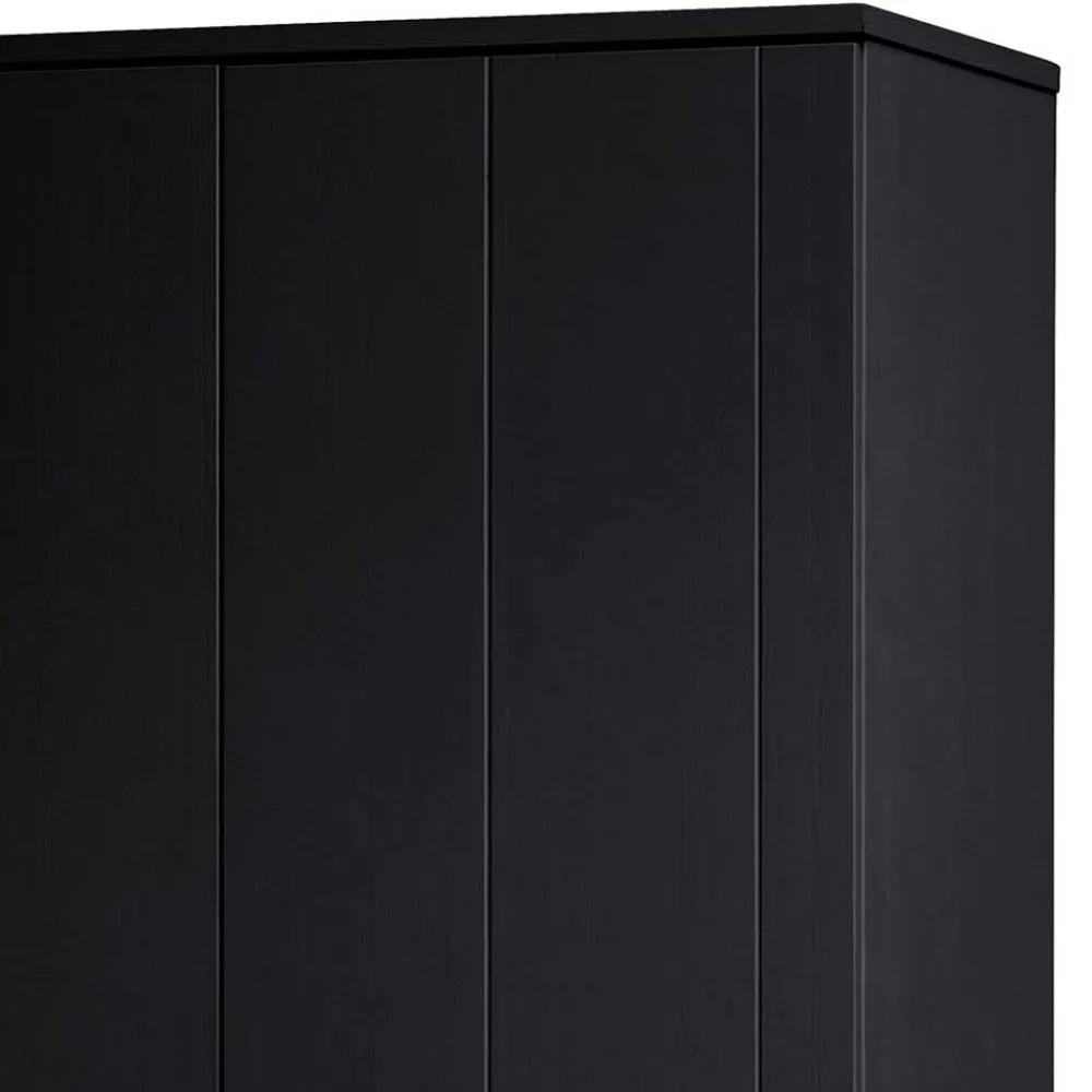 Wohnen Schwarzer Kleiderschrank aus Massivholz - Florida