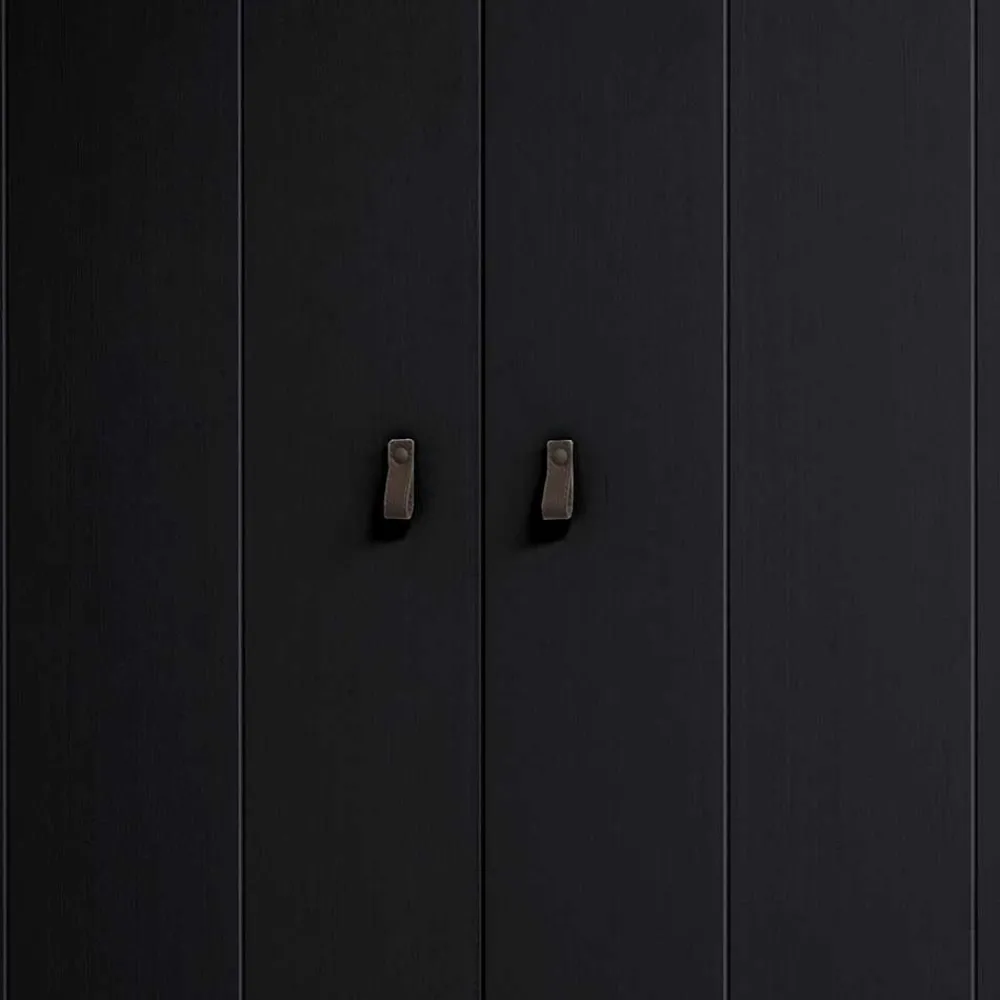 Wohnen Schwarzer Kleiderschrank aus Massivholz - Florida