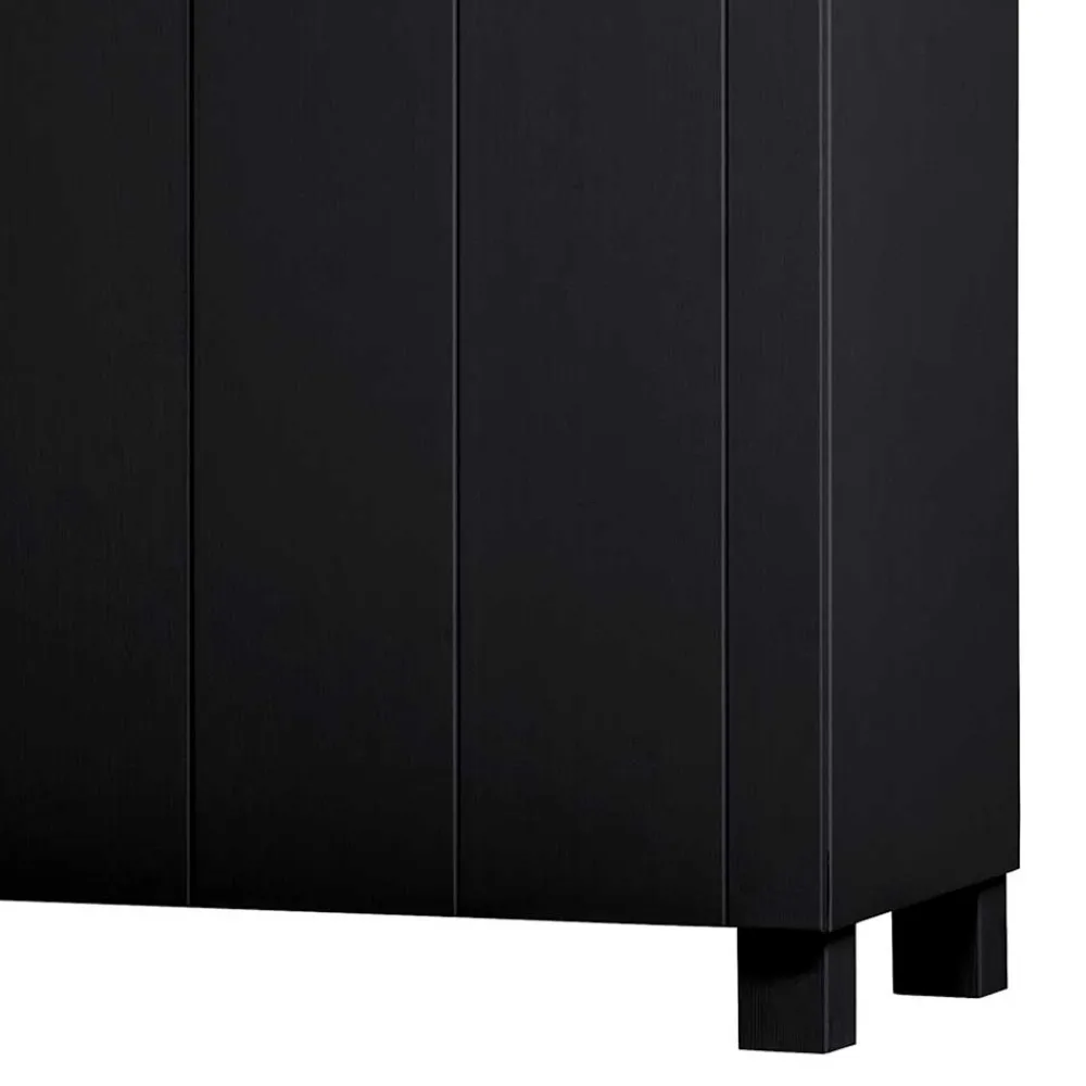 Wohnen Schwarzer Kleiderschrank aus Massivholz - Florida