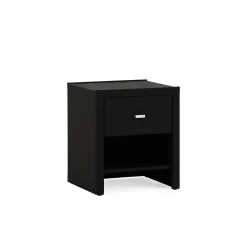 Wohnen Schwarzer Nachttisch Magross mit Webstoff Bezug