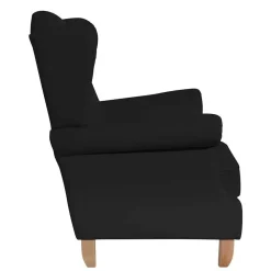 Wohnen Sessel & Hocker|Sessel*Schwarzer Ohrenbackensessel aus Kunstleder - Yannik