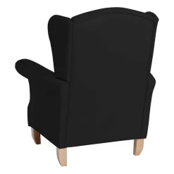 Wohnen Sessel & Hocker|Sessel*Schwarzer Ohrenbackensessel aus Kunstleder - Yannik