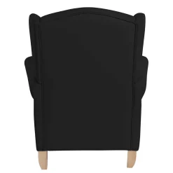 Wohnen Sessel & Hocker|Sessel*Schwarzer Ohrenbackensessel aus Kunstleder - Yannik