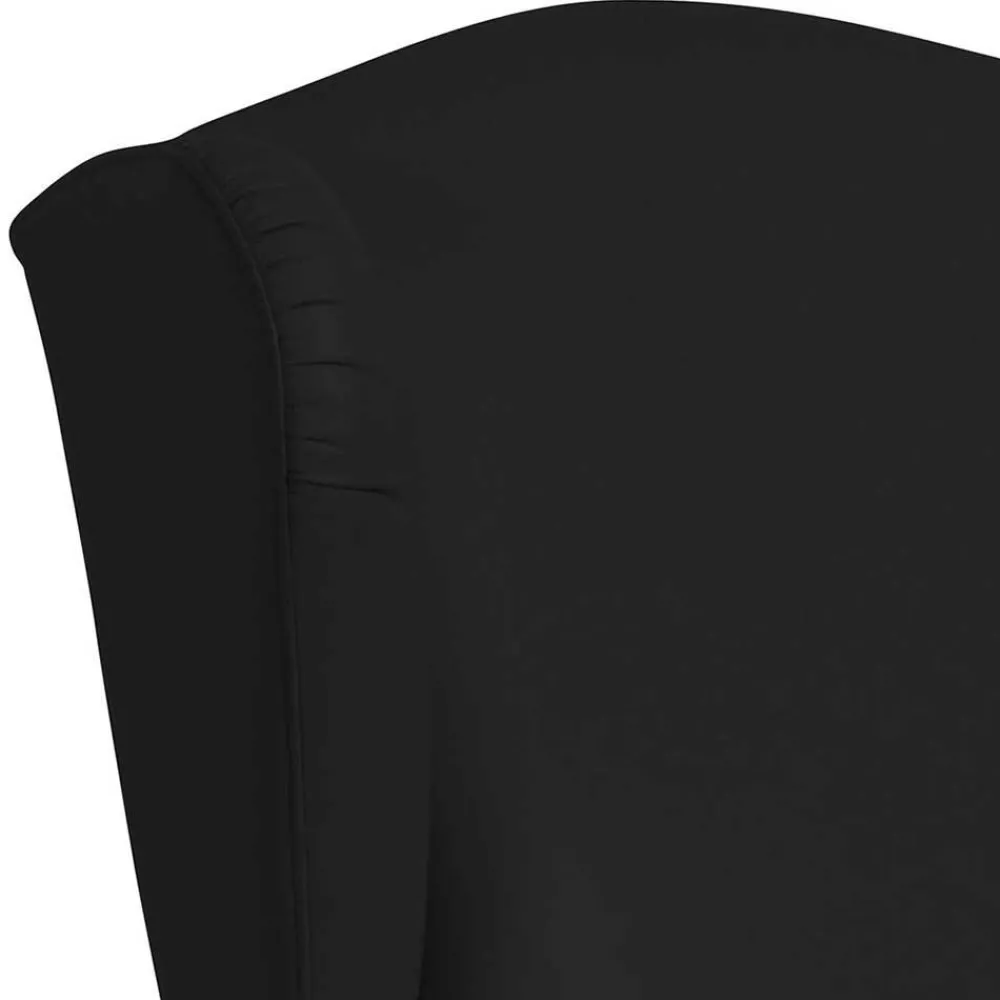 Wohnen Sessel & Hocker|Sessel*Schwarzer Ohrenbackensessel aus Kunstleder - Yannik