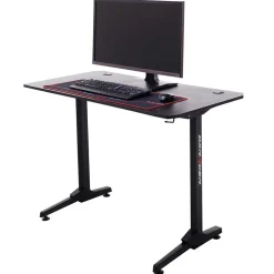 Wohnen Schwarzer PC Schreibtisch mit Kabeldurchlass - Limon