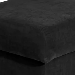 Wohnen Sessel & Hocker*Schwarzer Polsterhocker mit Veloursbezug - Bravassa