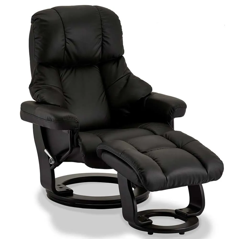 Wohnen Schwarzer Relaxsessel mit Fußablage - Nautygo (zweiteilig)