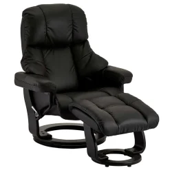 Wohnen Schwarzer Relaxsessel mit Fußablage - Nautygo (zweiteilig)