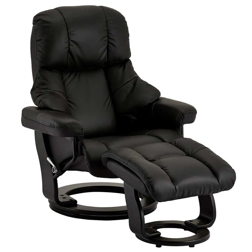 Wohnen Schwarzer Relaxsessel mit Fußablage - Nautygo (zweiteilig)