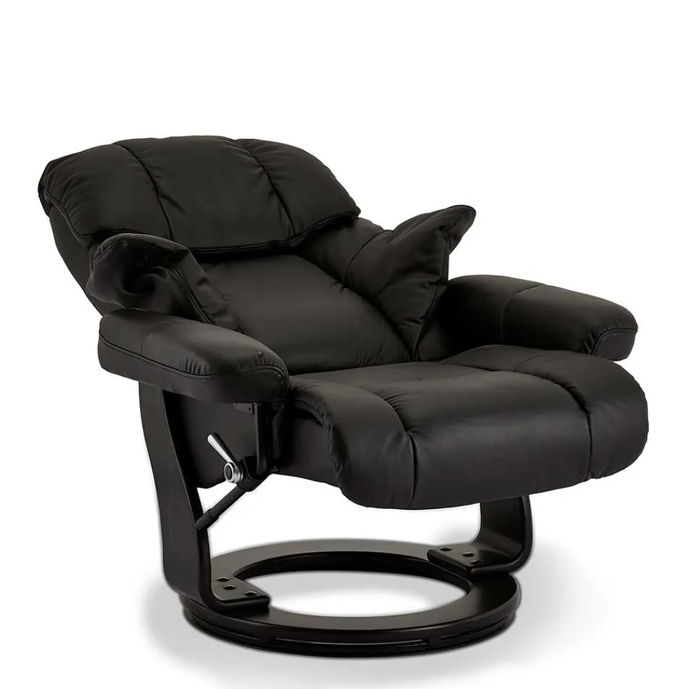 Wohnen Schwarzer Relaxsessel mit Fußablage - Nautygo (zweiteilig)