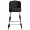 Wohnen Schwarzer Retro Samt Barstuhl in zwei Höhen - Abelless