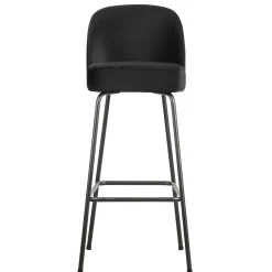 Wohnen Schwarzer Retro Samt Barstuhl in zwei Höhen - Abelless