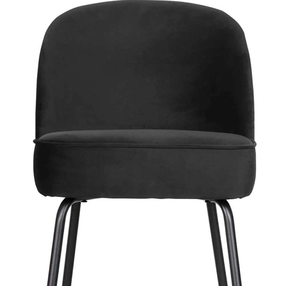Wohnen Schwarzer Retro Samt Barstuhl in zwei Höhen - Abelless