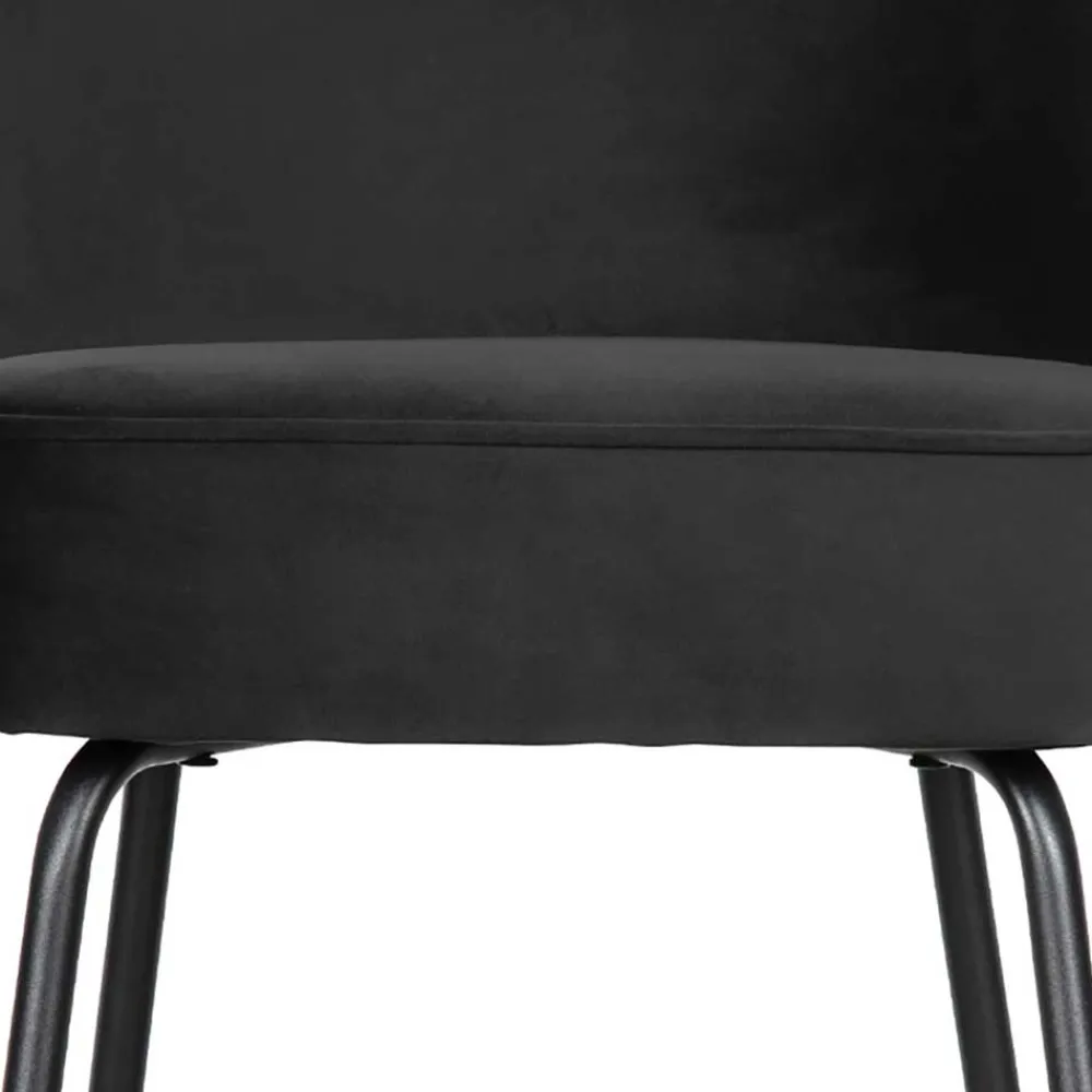 Wohnen Schwarzer Retro Samt Barstuhl in zwei Höhen - Abelless
