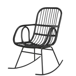 Wohnen Rattanmöbel*Schwarzer Schaukelstuhl modern - Italiano