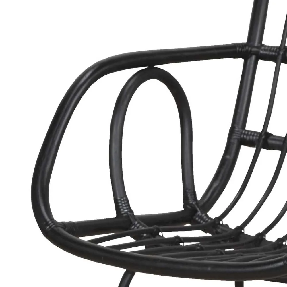 Wohnen Rattanmöbel*Schwarzer Schaukelstuhl modern - Italiano