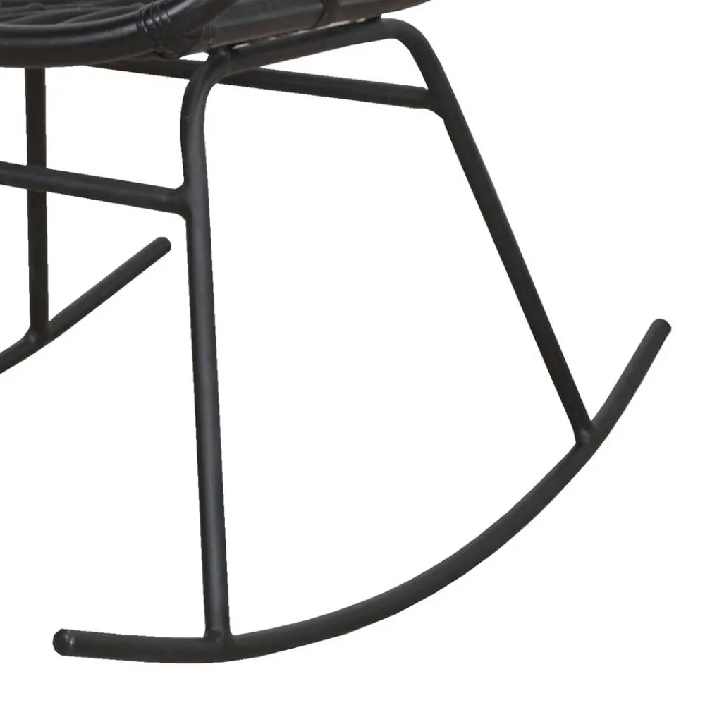 Wohnen Rattanmöbel*Schwarzer Schaukelstuhl modern - Italiano