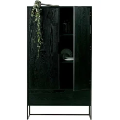 Wohnen Kommoden|Esszimmerschränke*Schwarzer Schrank aus Holz & Metall - Almery