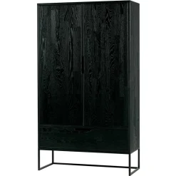 Wohnen Kommoden|Esszimmerschränke*Schwarzer Schrank aus Holz & Metall - Almery