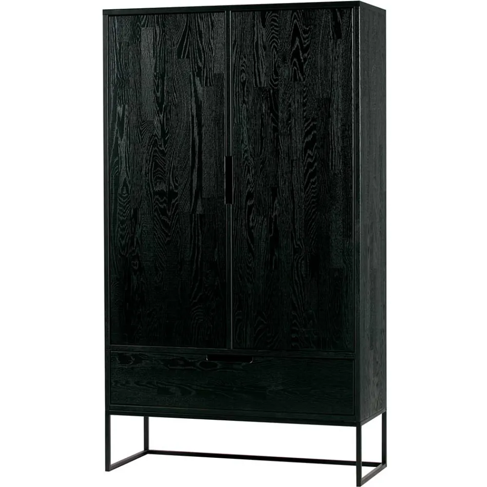 Wohnen Kommoden|Esszimmerschränke*Schwarzer Schrank aus Holz & Metall - Almery